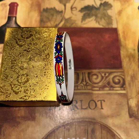 Mid-Century Marlene Enameled Bangle Bracelet - a vintage treasure - Picture 4 of 7